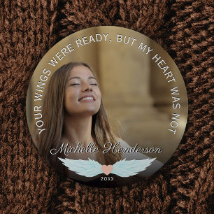 Angel Wings Memorial Foto & Beileid Angebot Button
