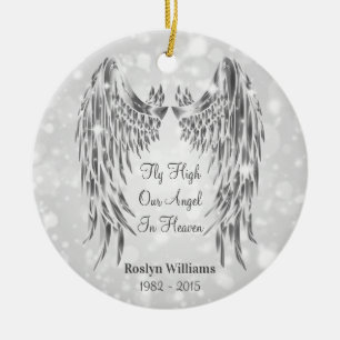 Angel Wings Memorial Loss Of Loved One Christmas Keramik Ornament