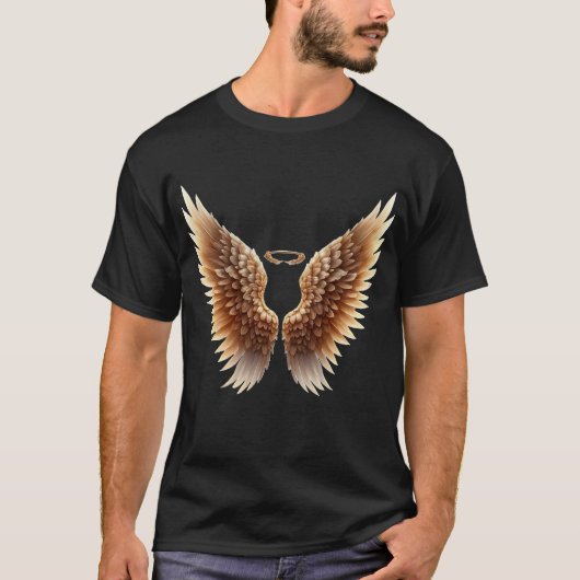 Angel Wings mit Halo T-Shirt (Vorderseite)