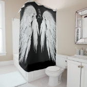 ANGEL WINGS Monogram Black Duschvorhang (Beispiel)