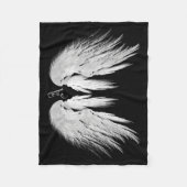 ANGEL WINGS Monogram Black Fleecedecke (Vorderseite)