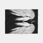 ANGEL WINGS Monogram Black Fleecedecke (Vorderseite (Horizontal))