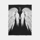 ANGEL WINGS Monogram Black Fleecedecke (Vorderseite)