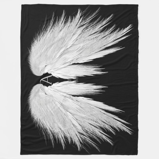 ANGEL WINGS Monogram Black Fleecedecke (Vorderseite)