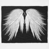 ANGEL WINGS Monogram Black Fleecedecke (Vorderseite (Horizontal))