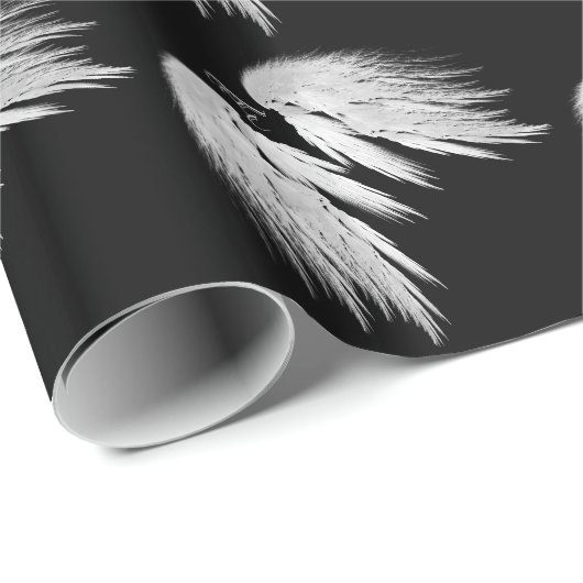 ANGEL WINGS Monogram Black Geschenkpapier (Rolleneckpunkt)