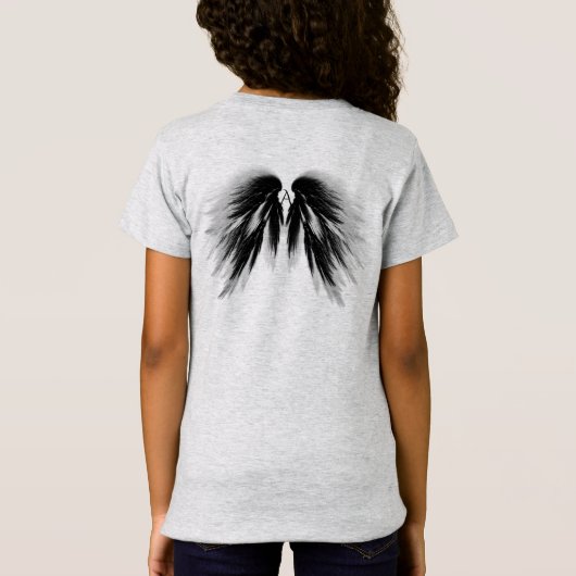 ANGEL WINGS Monogram Black Gray T-Shirt (Rückseite)