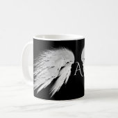 ANGEL WINGS Monogram Black Kaffeetasse (Vorderseite Links)