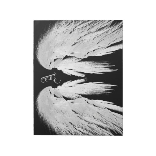 ANGEL WINGS Monogram Black Notizblock (Rotiert)