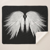 ANGEL WINGS Monogram Black Sherpadecke (Vorderseite (Horizontal))
