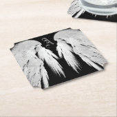 ANGEL WINGS Monogram Black Untersetzer (angewinkelt)