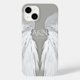 ANGEL WINGS Monogram Elegant Gray Case-Mate iPhone 14 Hülle