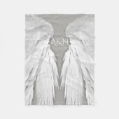 ANGEL WINGS Monogram Elegant Gray Fleecedecke (Vorderseite)