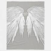 ANGEL WINGS Monogram Elegant Gray Fleecedecke (Vorderseite)