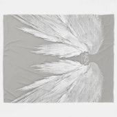 ANGEL WINGS Monogram Elegant Gray Fleecedecke (Vorderseite (Horizontal))