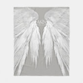 ANGEL WINGS Monogram Elegant Gray Fleecedecke (Vorderseite)