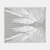 ANGEL WINGS Monogram Elegant Gray Fleecedecke (Vorderseite (Horizontal))