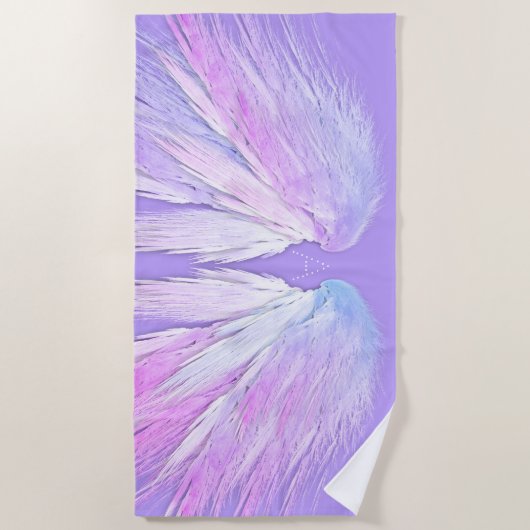 ANGEL WINGS Monogram Fairy Lila Strandtuch (Vorderseite)