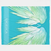 ANGEL WINGS Monogram Name Fresh Ombre Fleecedecke (Vorderseite (Horizontal))