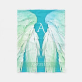 ANGEL WINGS Monogram Name Fresh Ombre Fleecedecke (Vorderseite)