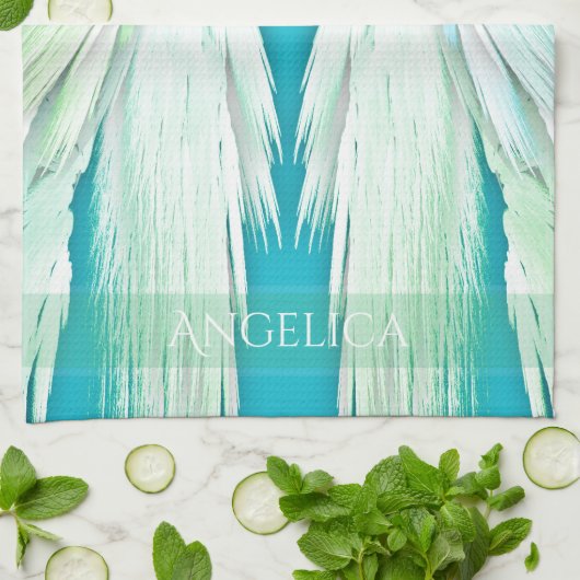 ANGEL WINGS Monogram Name Fresh Ombre Geschirrtuch (Gefaltet)