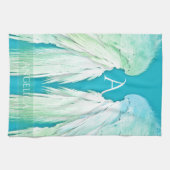 ANGEL WINGS Monogram Name Fresh Ombre Geschirrtuch (Horizontal)