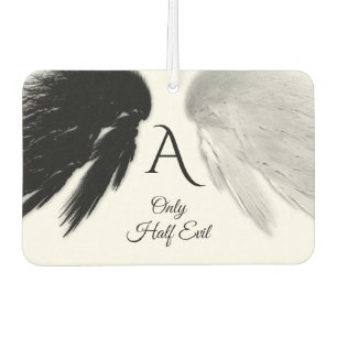ANGEL WINGS Monogram 'Only Halb Evil' Funny Autolufterfrischer