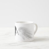 ANGEL WINGS Monogram 'Only Halb Evil' Funny Espressotasse (Vorderseite Rechts)