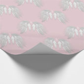 ANGEL WINGS Monogram Pink Geschenkpapier (Ecke)