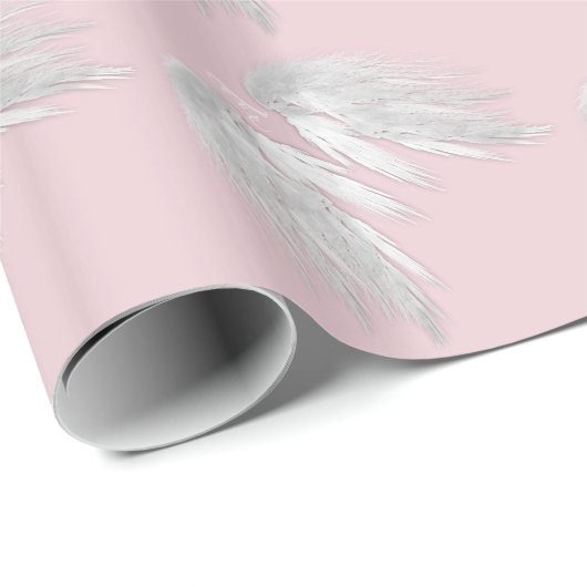 ANGEL WINGS Monogram Pink Geschenkpapier (Rolleneckpunkt)