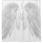 ANGEL WINGS Monogram White Duschvorhang (Vorderseite)