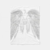 ANGEL WINGS Monogram White Fleecedecke (Vorderseite)