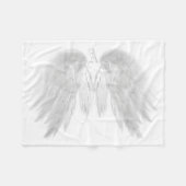 ANGEL WINGS Monogram White Fleecedecke (Vorderseite (Horizontal))