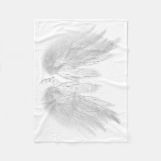 ANGEL WINGS Monogram White Fleecedecke (Vorderseite)