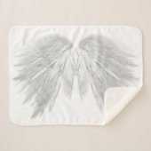 ANGEL WINGS Monogram White Sherpadecke (Vorderseite (Horizontal))
