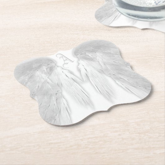 ANGEL WINGS Monogram White Untersetzer (angewinkelt)