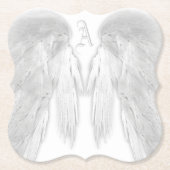 ANGEL WINGS Monogram White Untersetzer (Vorderseite)