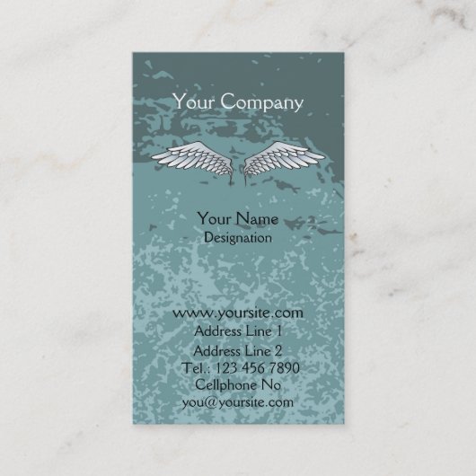 Angel Wings Muddy Blue Visitenkarte (Vorderseite)
