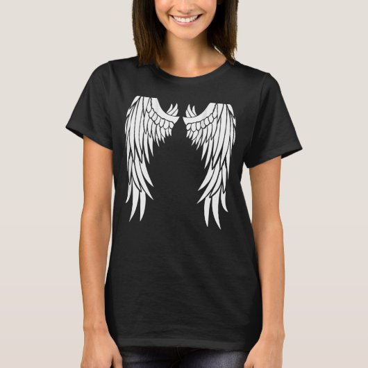 Angel Wings on your Back - Coole Himmlische Fantas T-Shirt (Vorderseite)