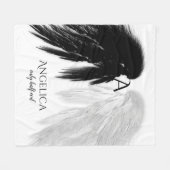 ANGEL WINGS 'Only Halb Evil' Monogram Funny Fleecedecke (Vorderseite (Horizontal))