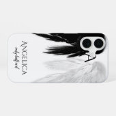 ANGEL WINGS 'Only Halb Evil' Monogram Funny iPhone 16 Hülle (Rückseite (Horizontal))