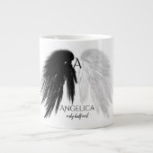 ANGEL WINGS 'Only Halb Evil' Monogram Funny Jumbo-Tasse (Vorderseite)