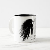 ANGEL WINGS 'Only Halb Evil' Monogram Funny Zweifarbige Tasse (Vorderseite Links)