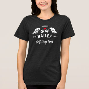 Angel Wings Paws Herz Bester Hund je Tier Memorial Tri-Blend Shirt