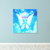 Angel Wings & Peace Sign Leinwanddruck (Insitu (Holzboden))