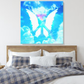 Angel Wings & Peace Sign Leinwanddruck (Insitu (Schlafzimmer))