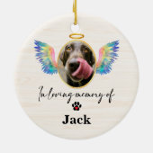 Angel Wings Personalisiert Dog Memorial Keramik Ornament (Hinten)