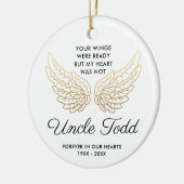 Angel Wings Personalisiert Oncle Memorial Keepake Keramik Ornament (Links)