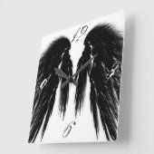 ANGEL WINGS SCHWARZ-WEISS QUADRATISCHE WANDUHR (Winkel)