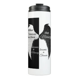 Angel Wings schwarz-weiß Thermosbecher